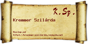 Kremmer Szilárda névjegykártya